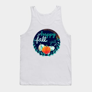 Happy Fall, Y’all - Navy, Teal, Orange Tank Top